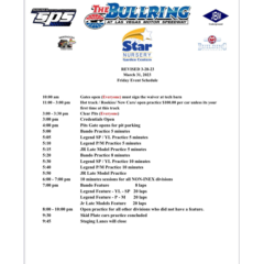 Championship Race #2 Make-Up Schedule- March 31-April 1, 2023